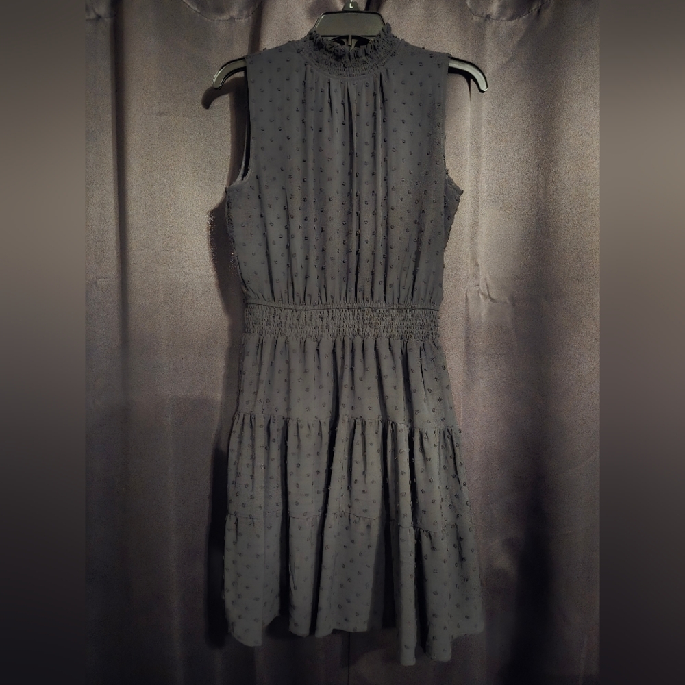 Sweet Wanderer Black Swiss Dot Tiered Dress | Smocked Waist | Size M